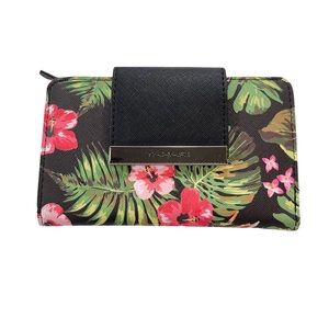NWOT Tahari Tropical Floral Black Wallet